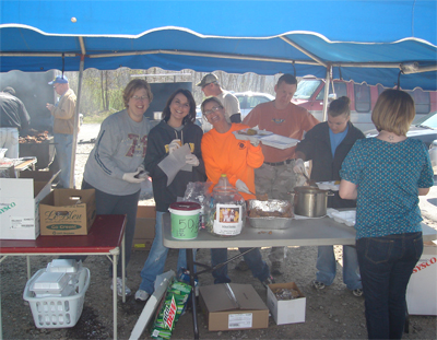 Captain Video & Tanning food tent at Humane Society event